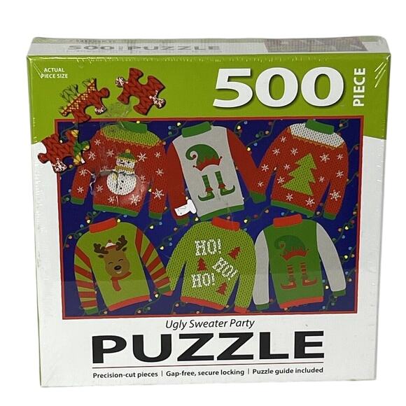 5 for $25| Lang Puzzle Ugly Sweater Party 500 Piece Christmas Puzzle Lang/Turner - Picture 6 of 6